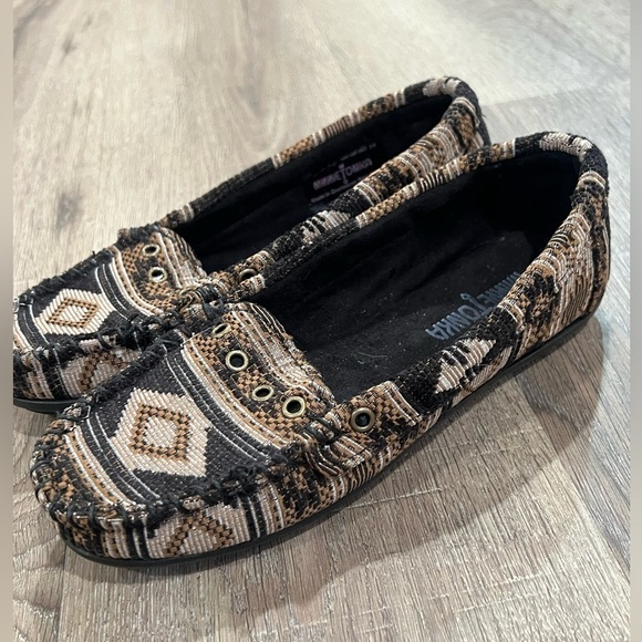 Minnetonka Size 6.5 Women’s Aztec Woven Dominican Republic Slippers Loafers - Picture 6 of 12